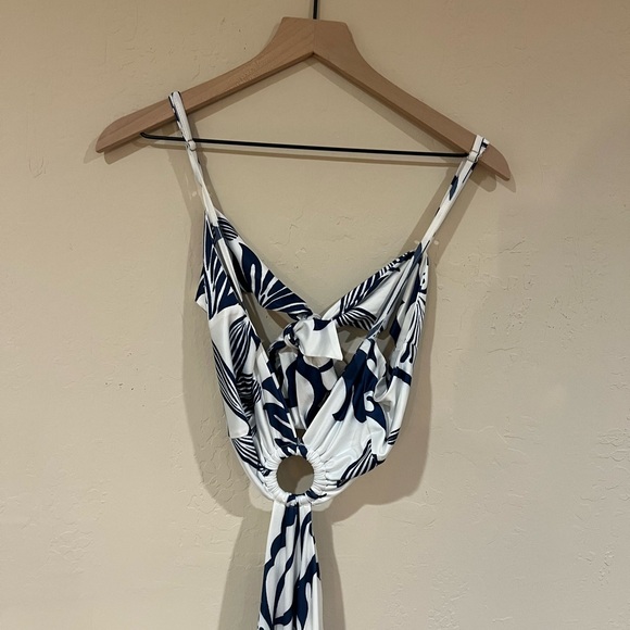 Women’s Navy and White Cutout O-Ring Maxi Dress, Size M-L - Picture 2 of 7